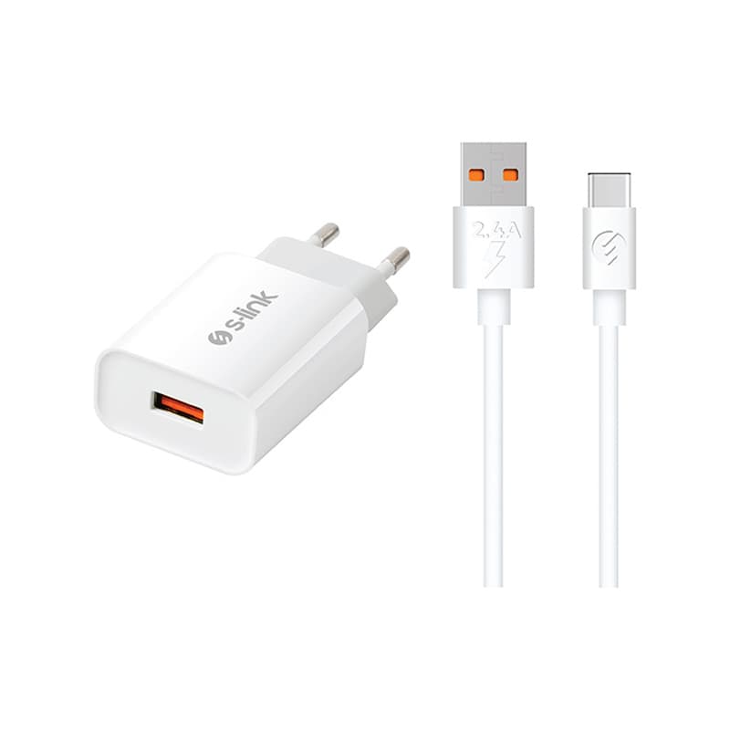 KARIKUES S-LINK 18W + KABELL USB-C 2.4A SL-EC13T