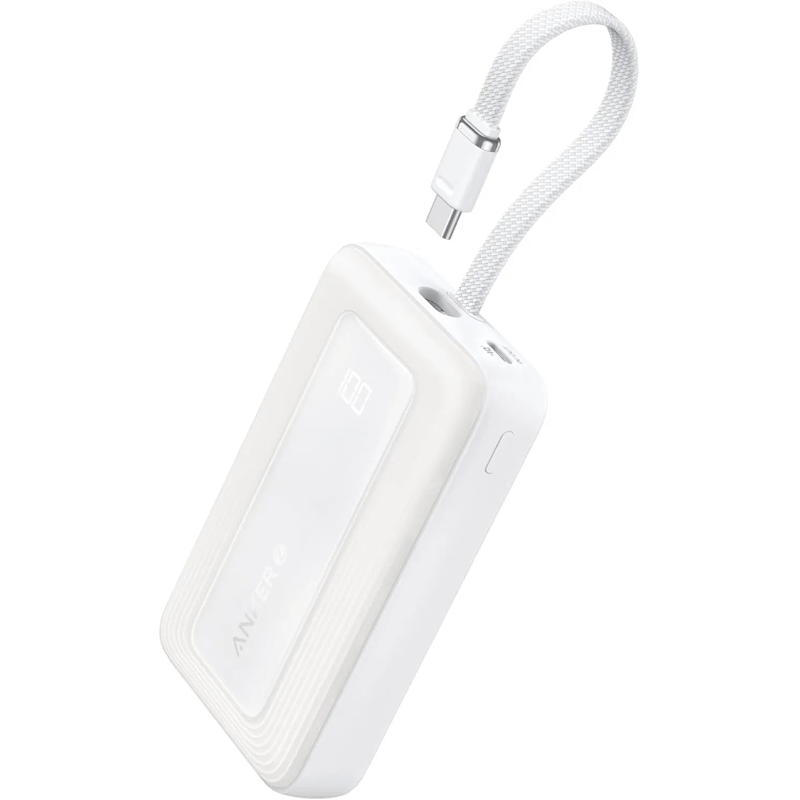 POWERBANK ANKER 10K 30W KABELL USB-C WHITE