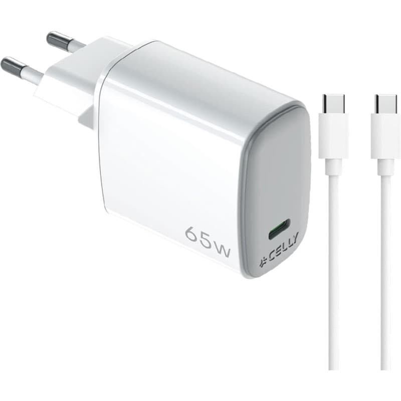 KARIKUES CELLY 65W + KABELL USB-C - USB-C