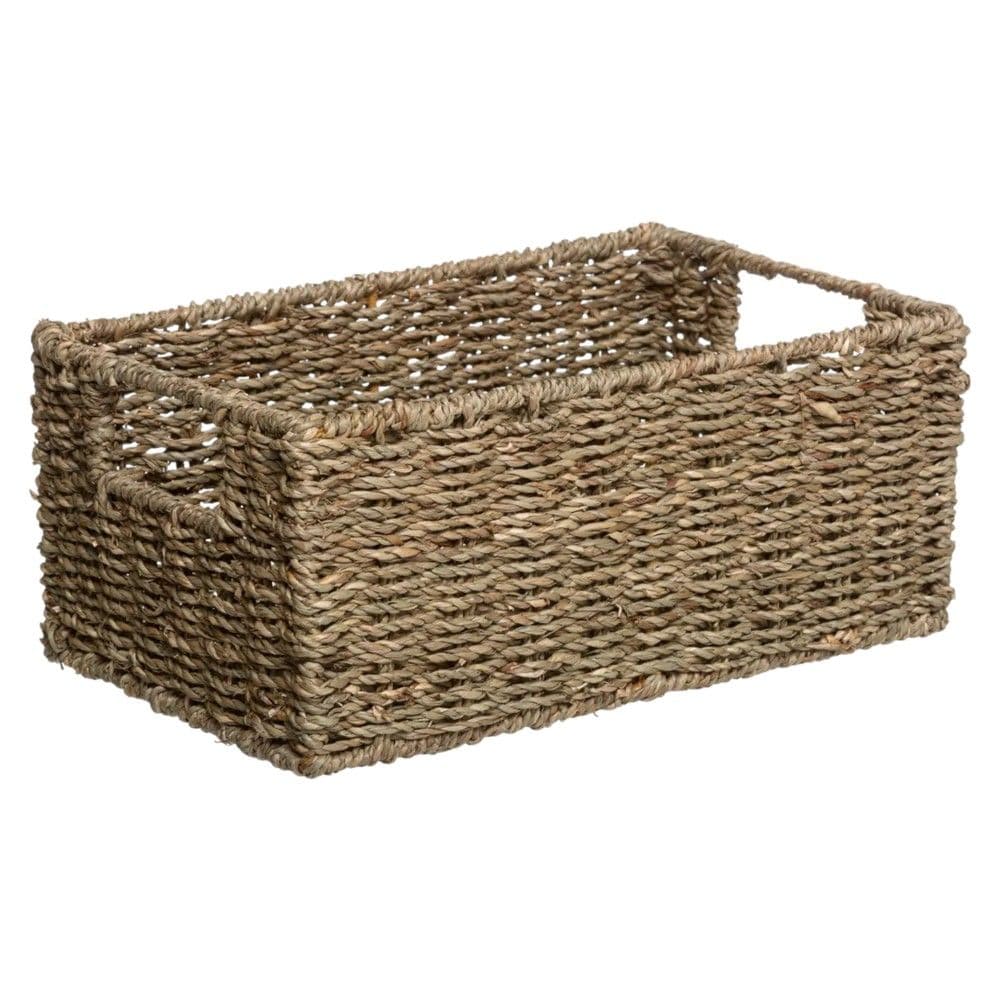 Kuti organizimi ''Basketry'' në material kallam ngjyrë kafe. Përmasat, H : 12 cm, L : 28 cm, W : 18 cm.