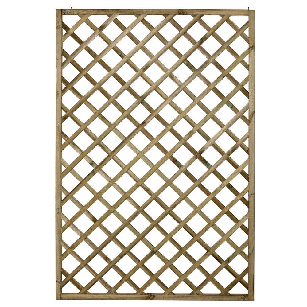 Gardh druri i trajtuar, 120x180 cm, spesori kornizës 30x35 mm, spesori ristelës 8x30 mm, kuadrati 90x90 mm, ngjyrë natyrale