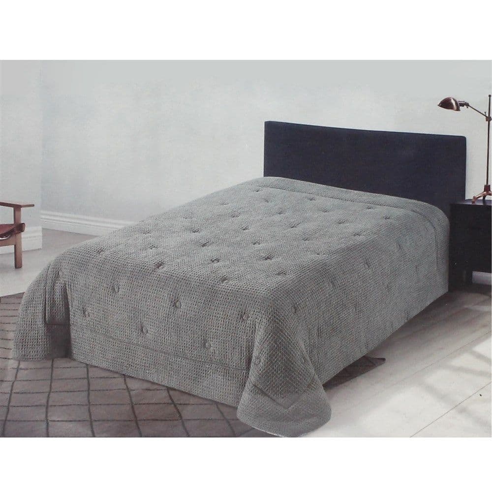 Mbulesë krevati, dopjo, mbushja 100% poliestër (150 gsm), copa e sipërme 45% pambuk dhe 55% lino; copa poshtme mikrofibër (80 gsm), gri, 220×240 cm