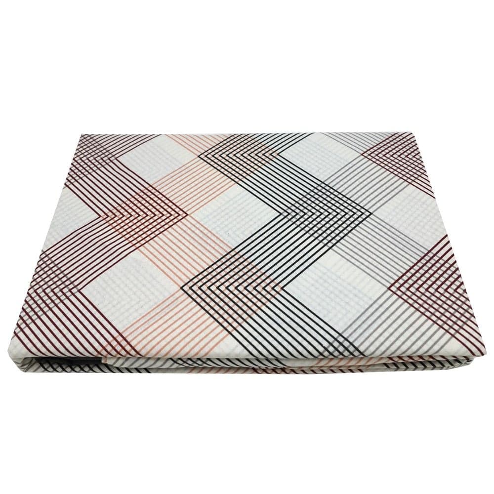Çarçaf set, dopjo, zarf, pambuk, me vija gri/kafe, 240x260+10 cm (x1); 160x200+30 cm (x1); 50x80+5 cm (x2)