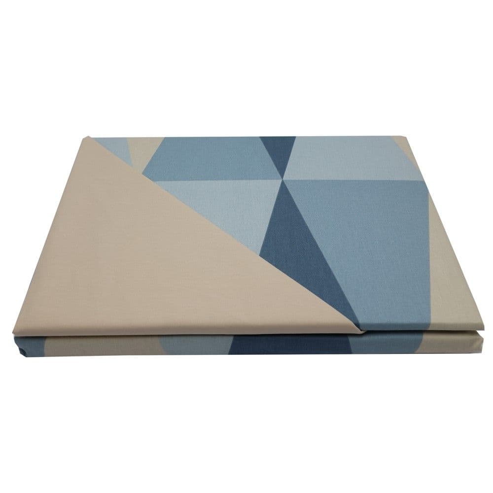 Çarçaf set, tek, pambuk, bezhë/blu, 160x260 cm; 90x190+ 25 cm; 50x80 cm (x1)
