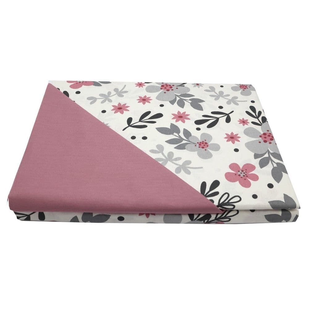 Çarçaf set, tek, pambuk, uthull me lule, 160x260 cm; 90x190+ 25 cm; 50x80 cm (x1)