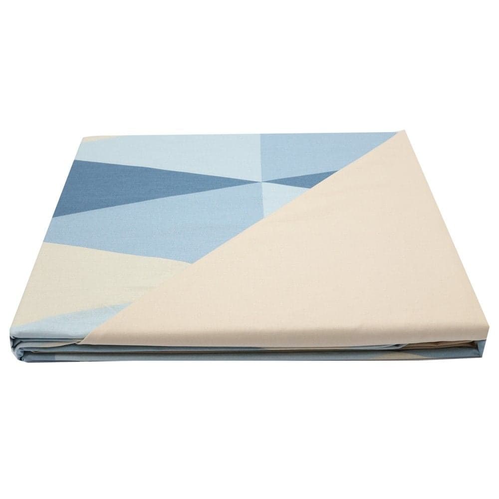 Çarçaf set, dopjo, pambuk, bezhë/blu, 240x260 cm; 160x190+ 25 cm; 50x80 cm (x2)
