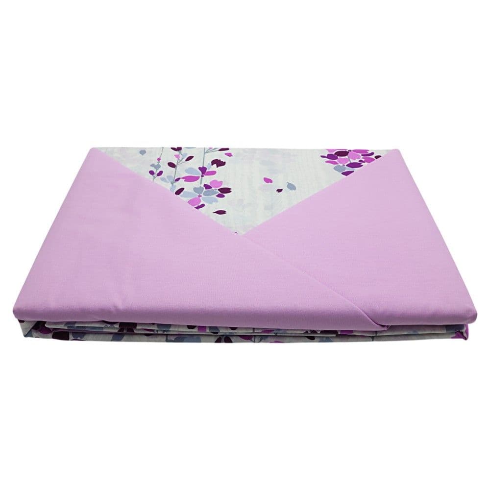 Carcaf set, dopjo, zarf, pambuk, rozë e errët me lule, 220x240 cm; 160x190+30 cm; 50x80 cm (x2)