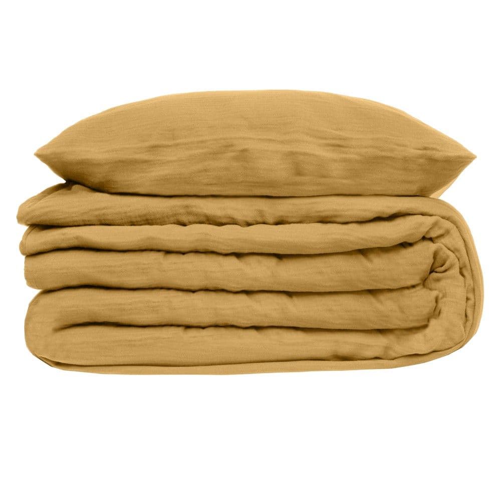 Çarçaf set, Cybele, pambuk, mustard, 240x220 cm; 65x65 cm (x2)