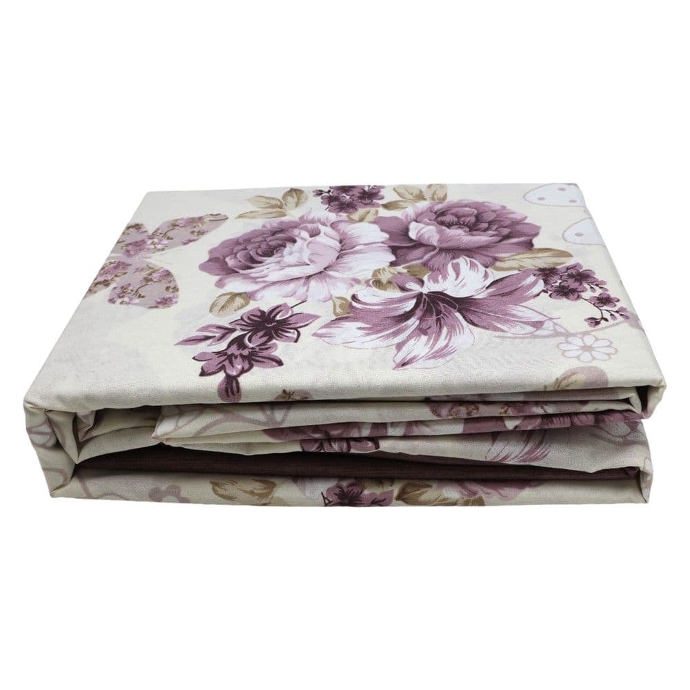 Çarçafë set HomeLife, dopjo, 20% poliester/ 80% pambuk, uthull me lule, 240x240 cm; 160x190 cm; 50x80 cm (x2)