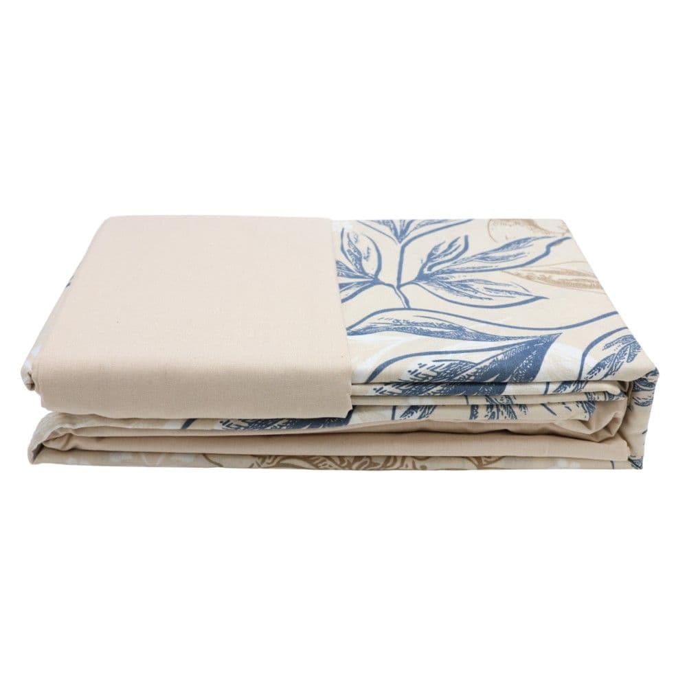 Çarçafë set HomeLife, tek, 20% poliester/ 80% pambuk, blu/bezhë, 165x240 cm; 90x190 cm; 50x80 cm (x1)