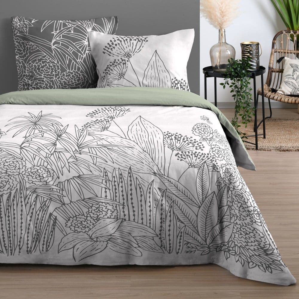 Çarçaf set, Sauge, dopjo, pambuk, gri e lehtë , 260x240 cm;63x63 cm(x2)