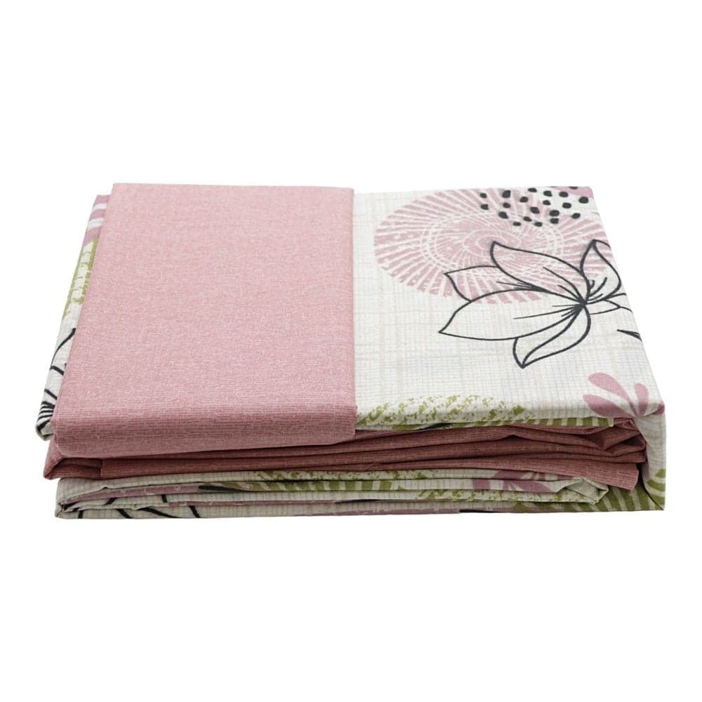 Çarçafë set HomeLife, dopjo, 20% poliester/ 80% pambuk, uthull me lule, 240x240 cm; 160x190 cm; 50x80 cm (x2)
