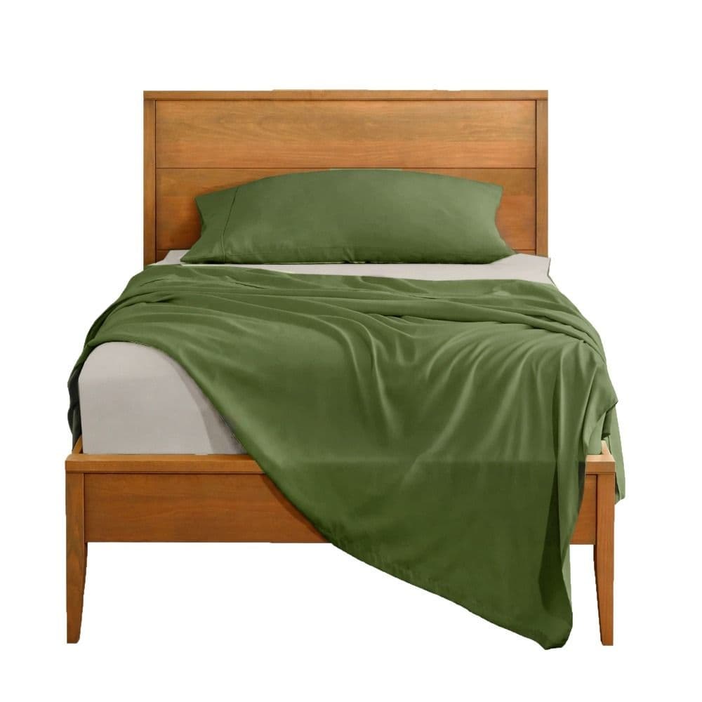Çarçaf tek set, 100% pambuk, bezhë/e gjelbërt, 160x240 cm; 90x200+30 cm (me llastëk); 50x75 cm