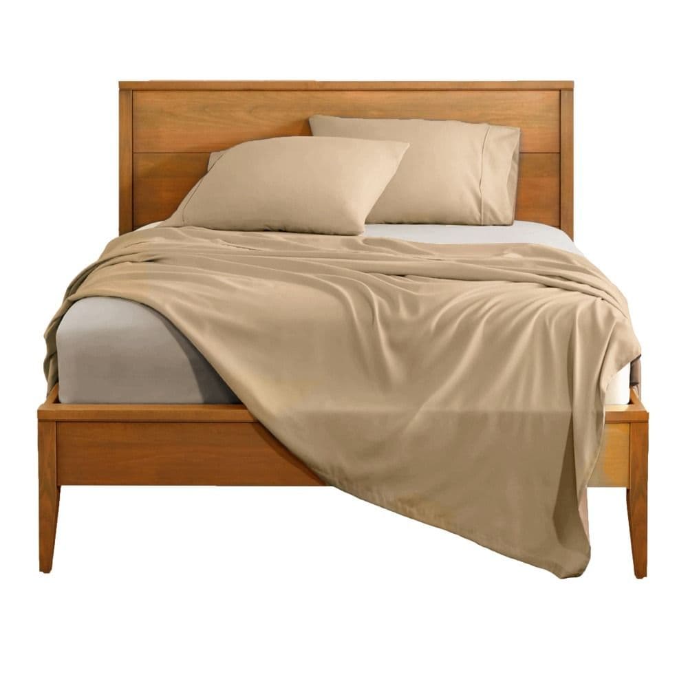 Çarçaf dopjo set, 100% pambuk, kafe/bezhë, 240x260 cm; 160x200+30 cm (me llastëk); 50x75 cm