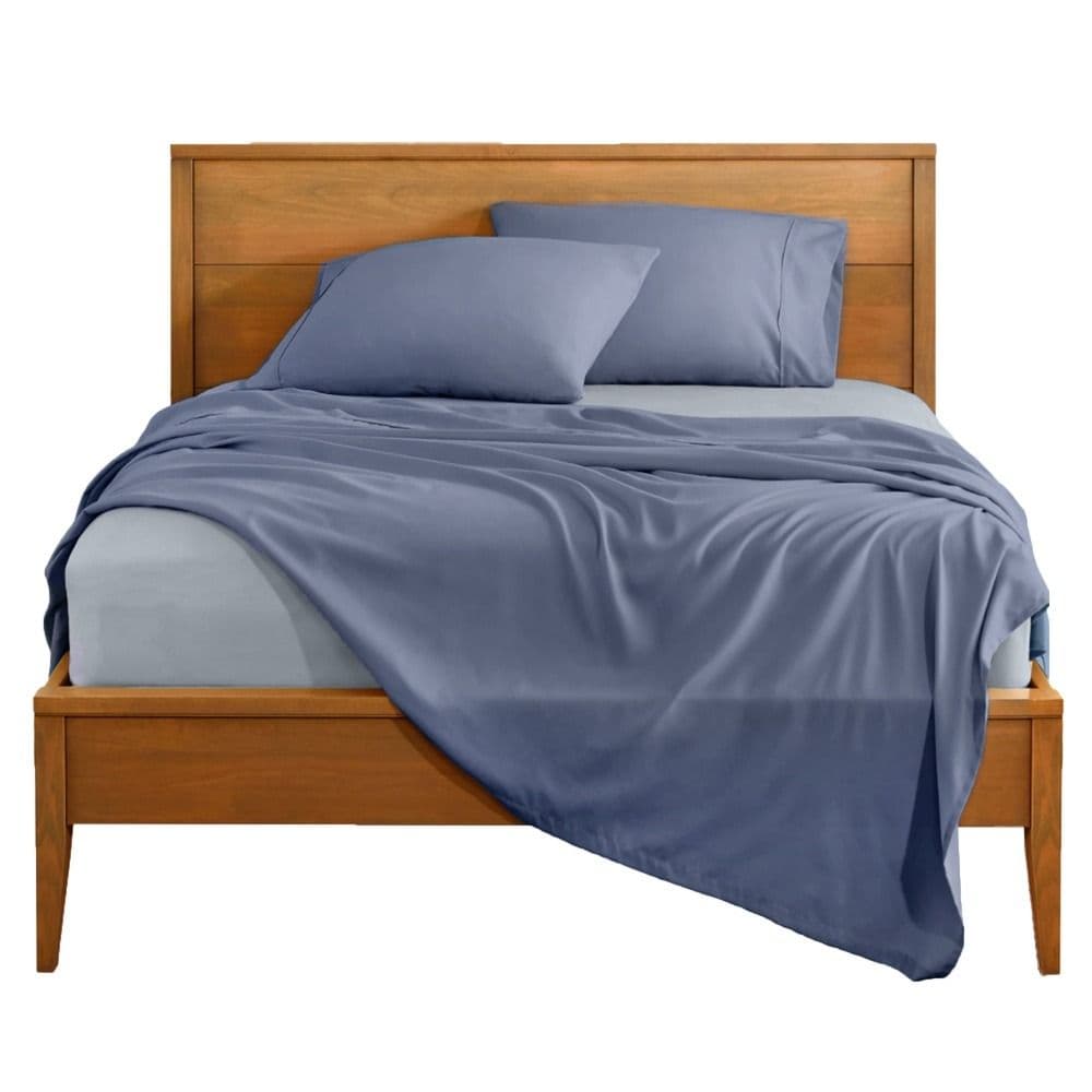 Çarçaf dopjo set, 100% pambuk, blu e errët/blu e hapur, 240x260 cm; 160x200+30 cm (me llastëk); 50x75 cm
