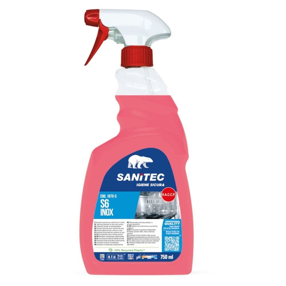 Detergjent pastrimi, "Sanitec", për sipërfaqe të forta metalike, 750 ml, 1 copë