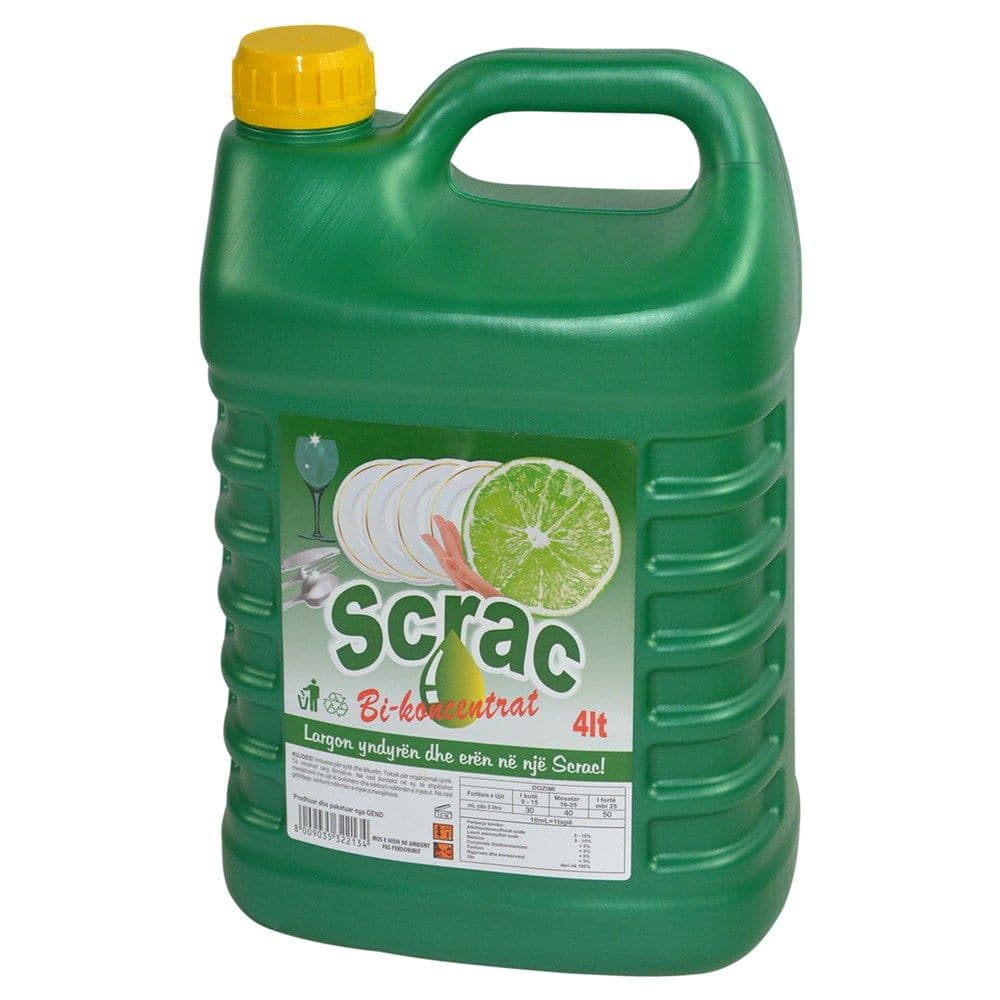 Detergjent pastrimi për enët, "Scrac", Bi-koncentrat, 4 lt, limon, 1 copë