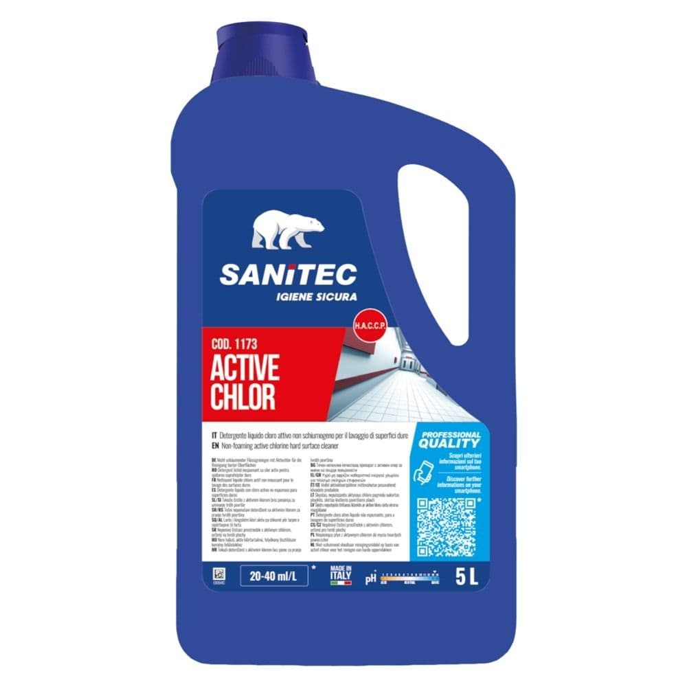 Detergjent pastrimi për dysheme, "Sanitec", klor për dysheme, 5 kg, blu, 1 copë