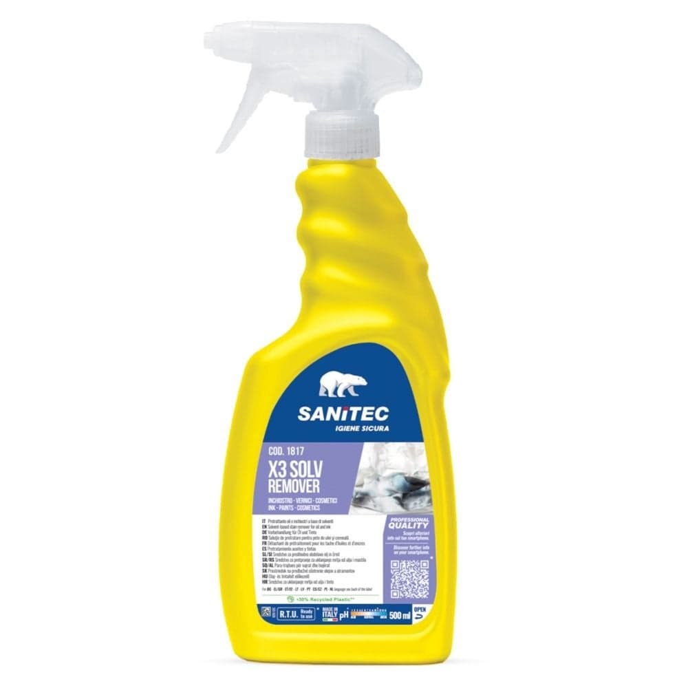 Detergjent pastrimi, "Sanitec", për tekstil kundër bojrave, grasove, 500 ml, aromatik, verdhë, 1 copë