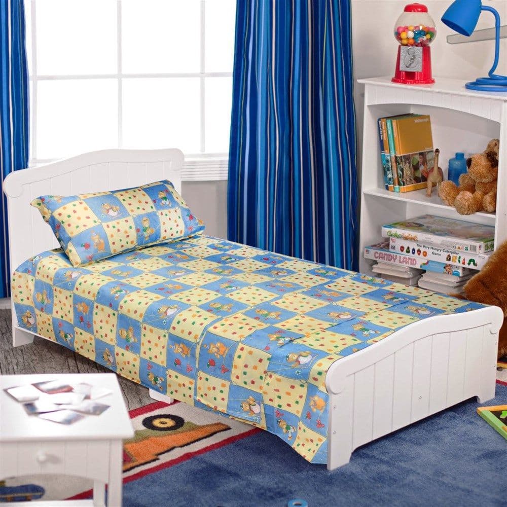 Carcaf per femije (x2) dhe kellef jasteku (x1), 70% pambuk, 30% poliester, Blu/bezhe, (160x240 cm; 160x240 cm); 50x80 cm
