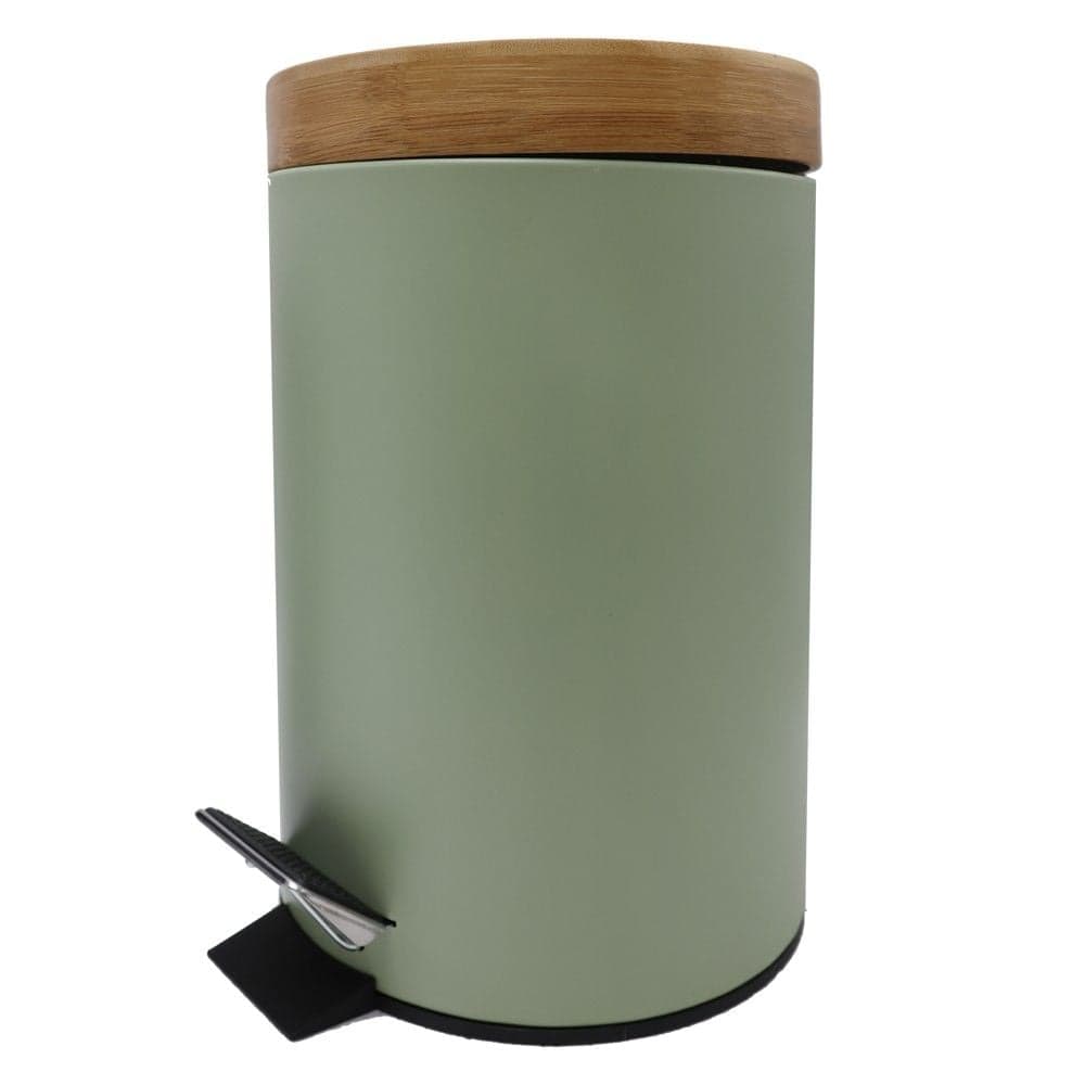 Kosh tualeti, 3L, metal/bambu, jeshile,16.8xH25cm