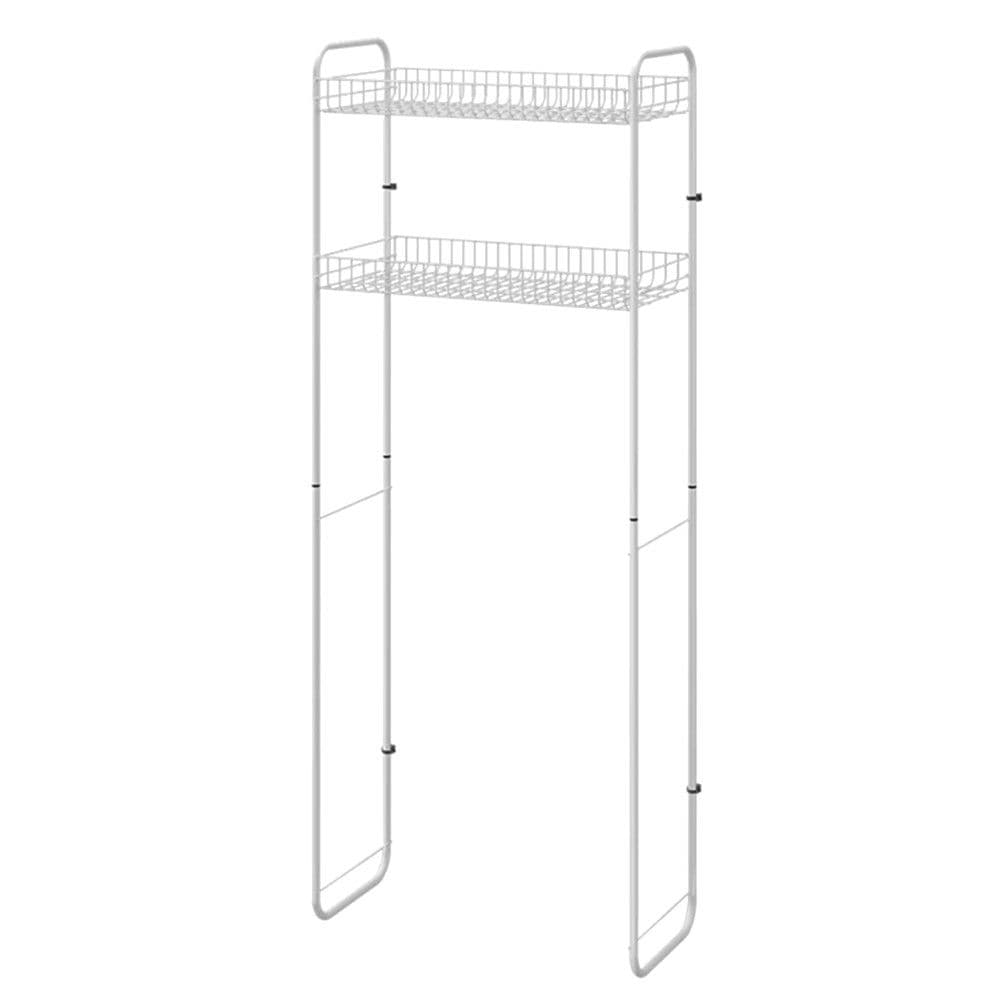 Raft organizues, 2 nivele, mbi lavatriçe, metal/plastik, e bardhë, 64x31xH159 cm