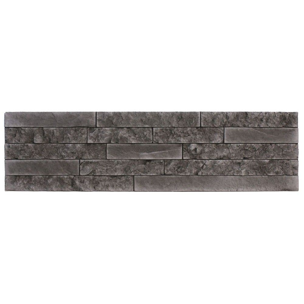 Pllakë veshje dekorative, Etna Grafit, beton, gri, 37,5x10(1 kuti=0.41 m2)