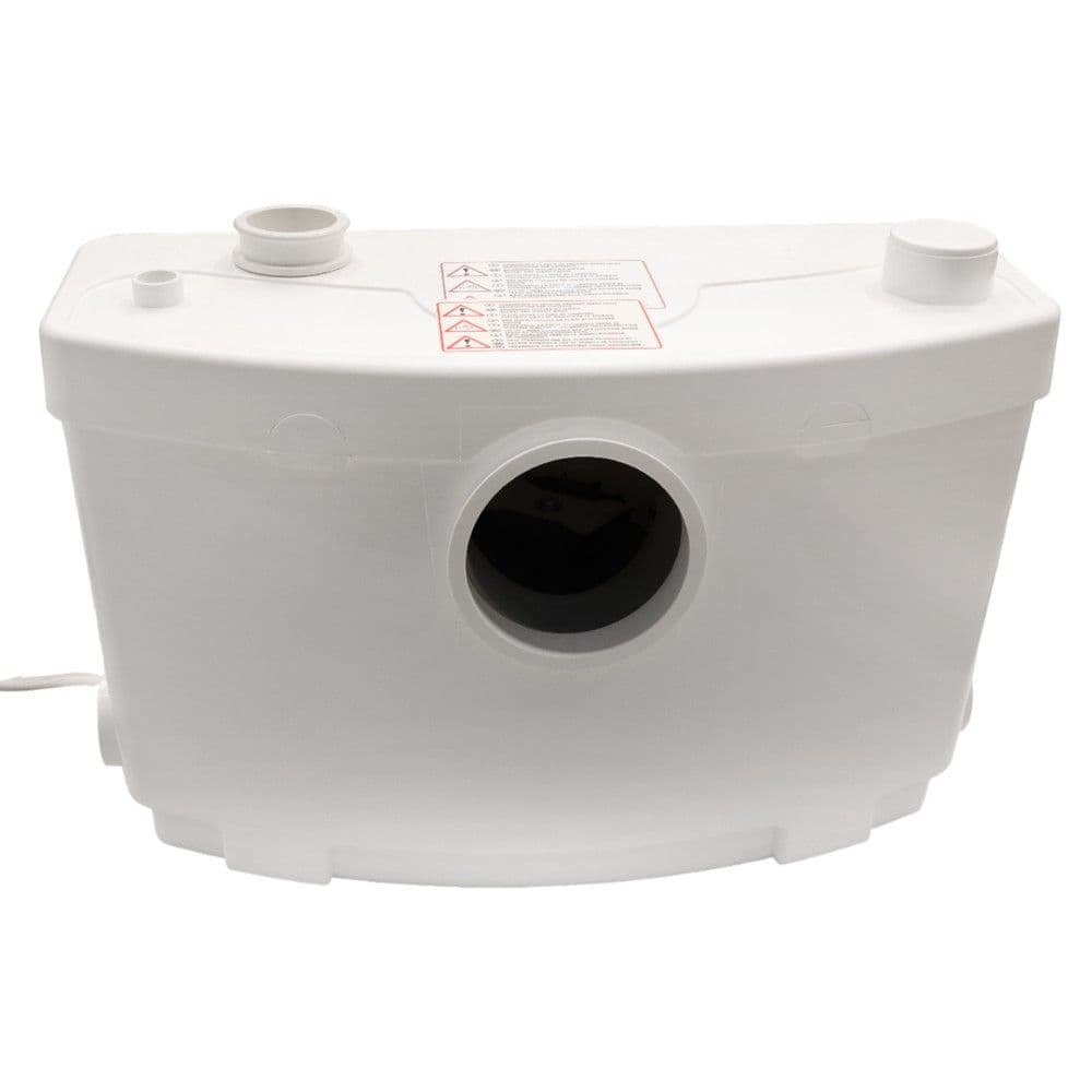 Pompë shkarkimi me grirje, për WC + Lavaman, plastik, e bardhë, H max 5-7m, 180l/min