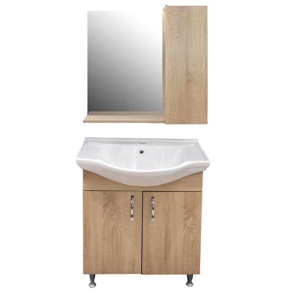 Set mobilje tualeti, Square, montim në tokë, arrë, 65 cm