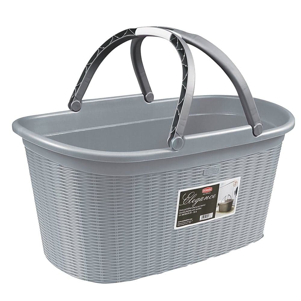 Kosh rrobash, Elegance Cashmare, oval me doreza, 35L, plastik shumëngjyrësh, 58x38xH28