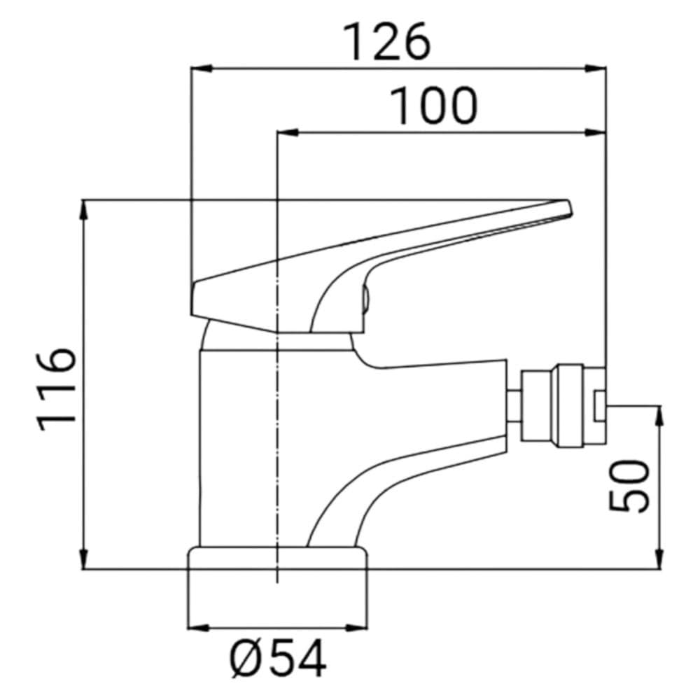 Rubinet bideje ''Mia'' material bronz ngjyrë argjend i kromuar, pileta e përfshirë, lartësia, H : 11.6 cm