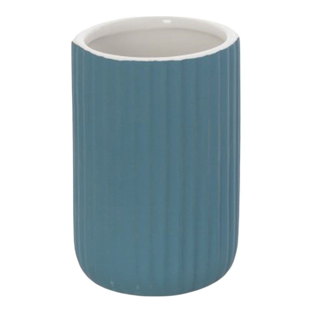 Mbajtëse furçe dhëmbësh ''Color'' në material qeramik ngjyrë blu. Përmasat, H : 11.5 cm, Ø : 7 cm