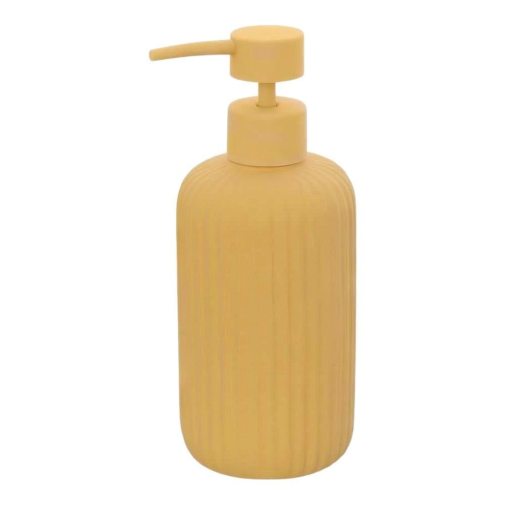 Dispenser sapuni ''Color'' në material qeramik ngjyrë e verdhë. Përmasat, H : 18.5 cm, Ø : 7 cm