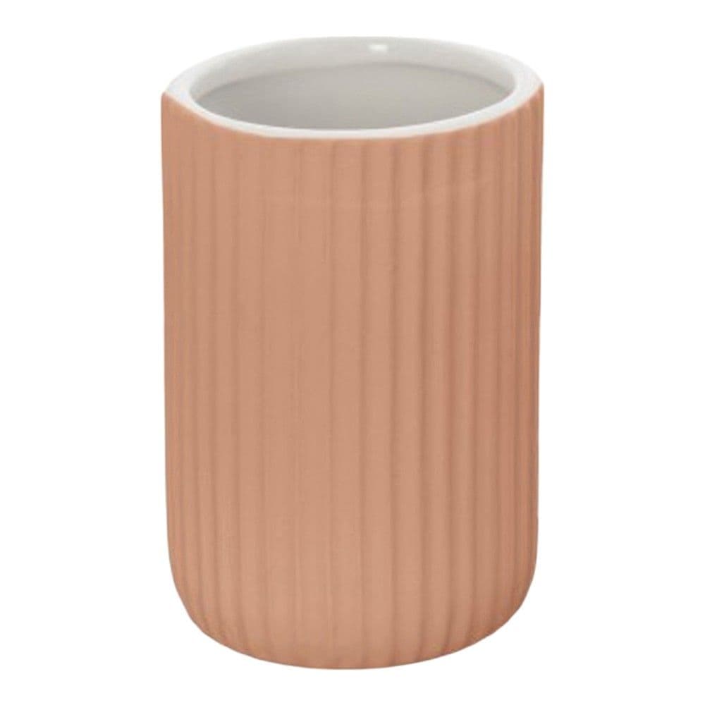 Mbajtëse furçe dhëmbësh ''Color'' në material qeramik ngjyrë rozë. Përmasat, H : 11.5 cm, Ø : 7 cm
