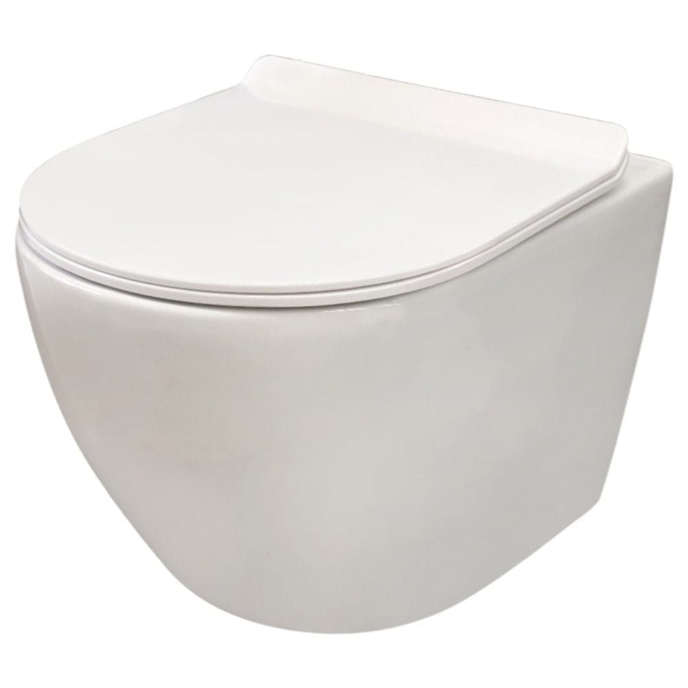 WC, Luxora, me montim në mur, me kapak, porcelan, e bardhë, aks 18, 49x35xH34 cm
