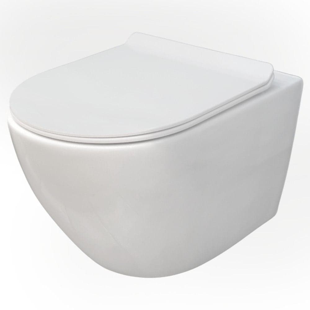 WC, Aquance, me montim në mur, me kapak, porcelan, e bardhë, aks 18, 52,5x36xH35 cm