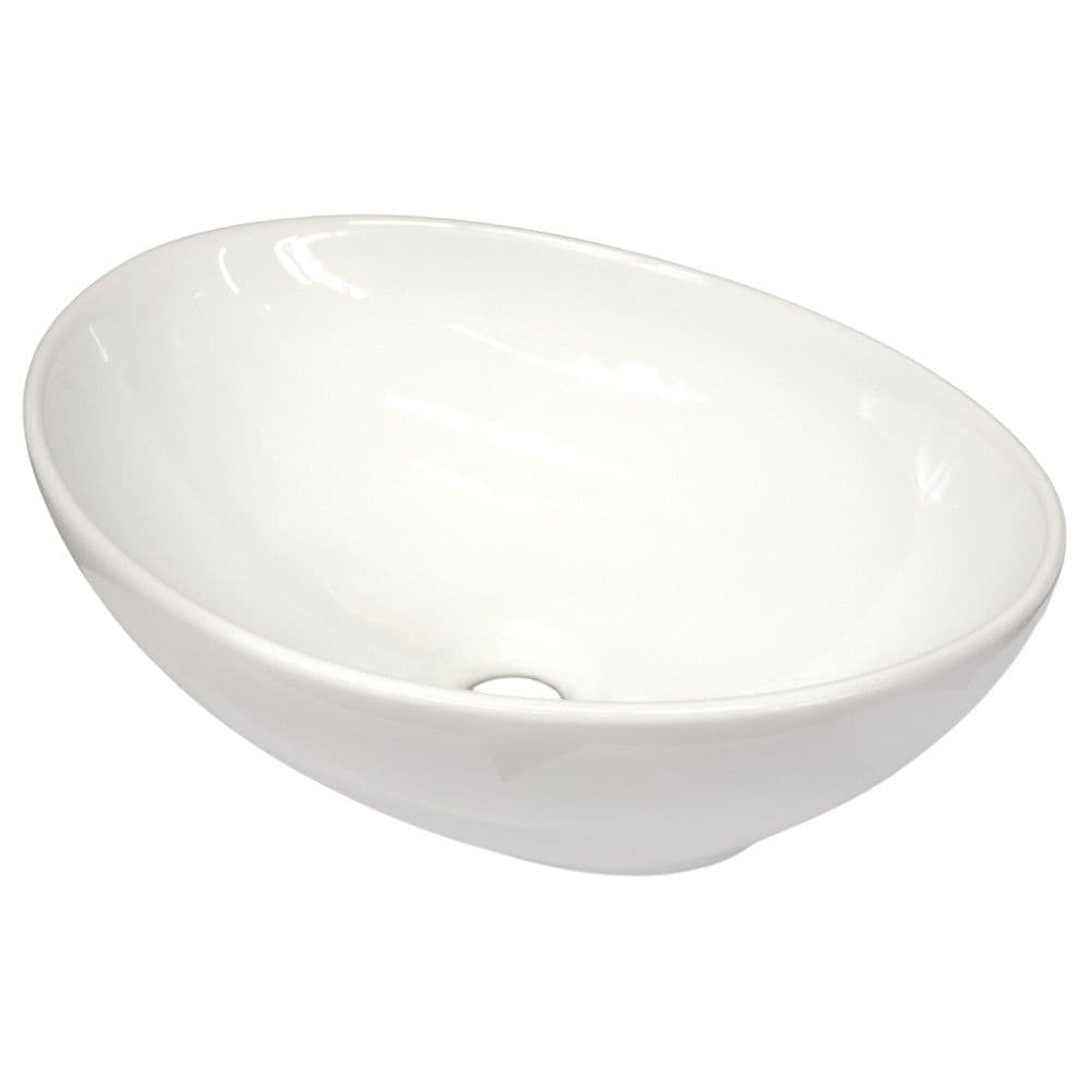 Lavaman oval, montim në mobilje, porcelan, e bardhë, 41x34xH15 cm