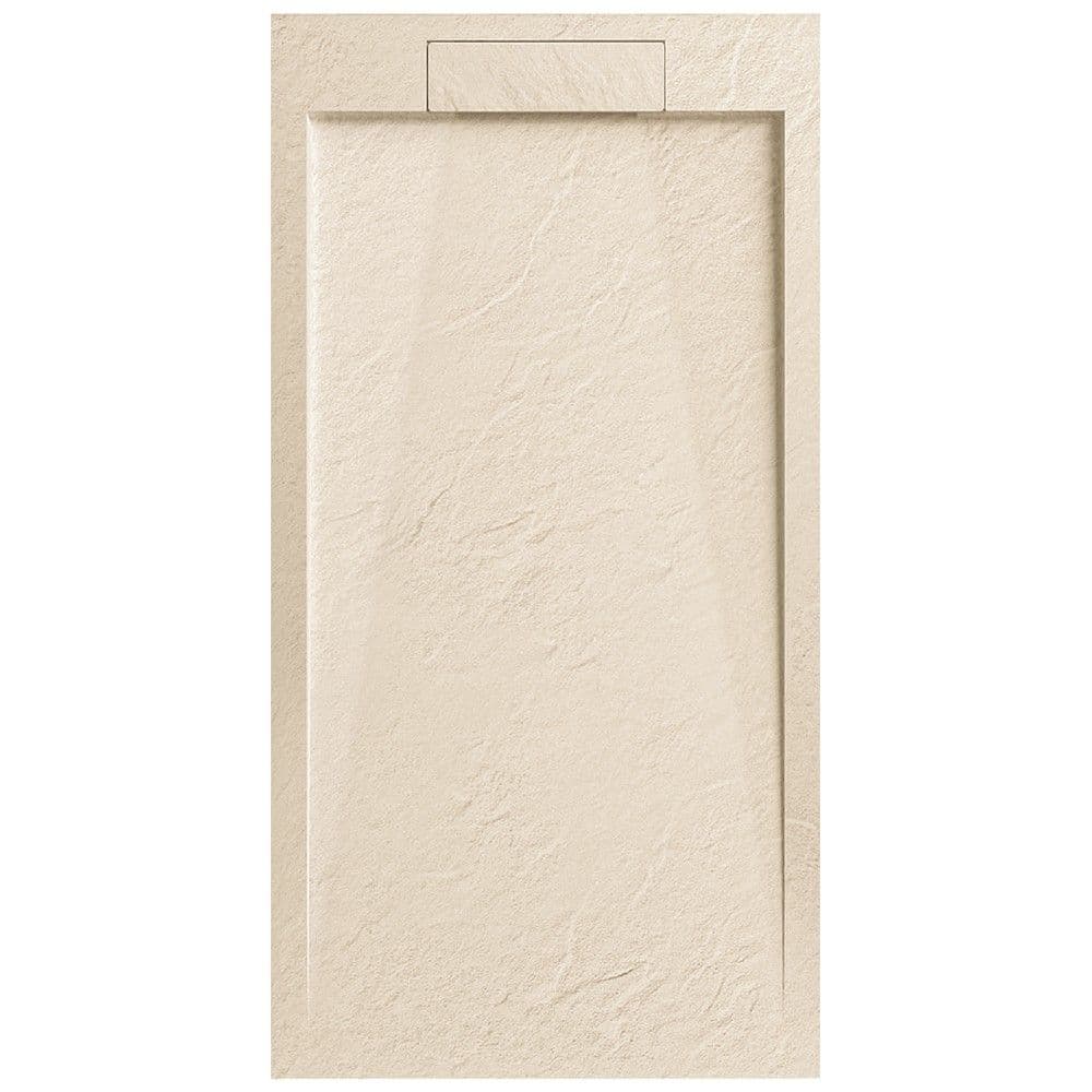Set pllakë dushi+ piletë shkarkimi, rezinë , me efekt guri, bezhë, 160x80xH2.5 cm