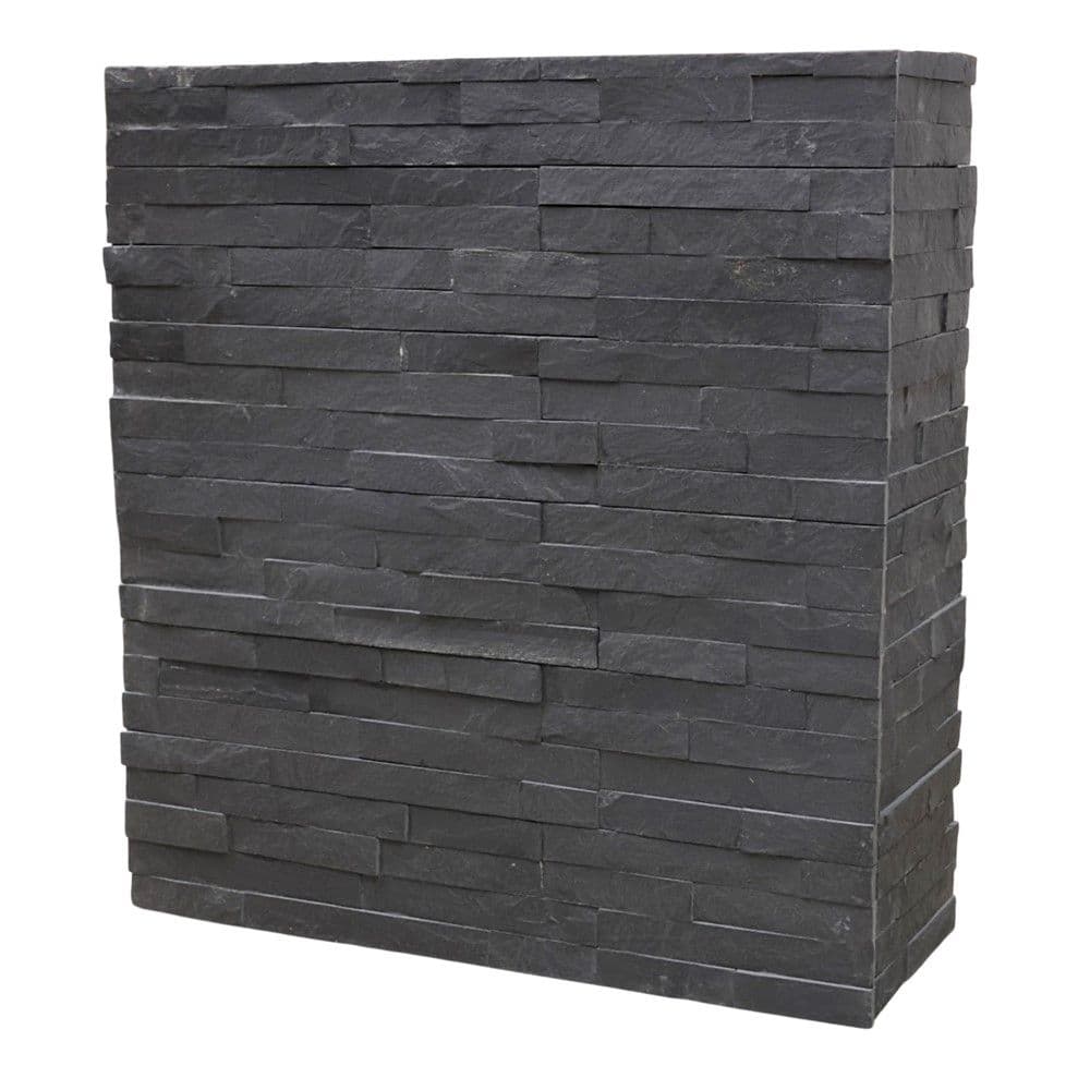 Pllakë veshje dekorative, gur natyral, e zezë, 36x10 cm (1 kuti= 0.432 m2)