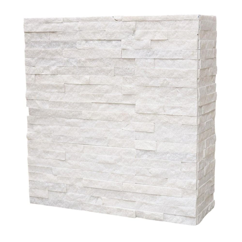 Pllakë veshje dekorative, gur natyral, e bardhë, 36x10 cm (1 kuti= 0.432 m2)