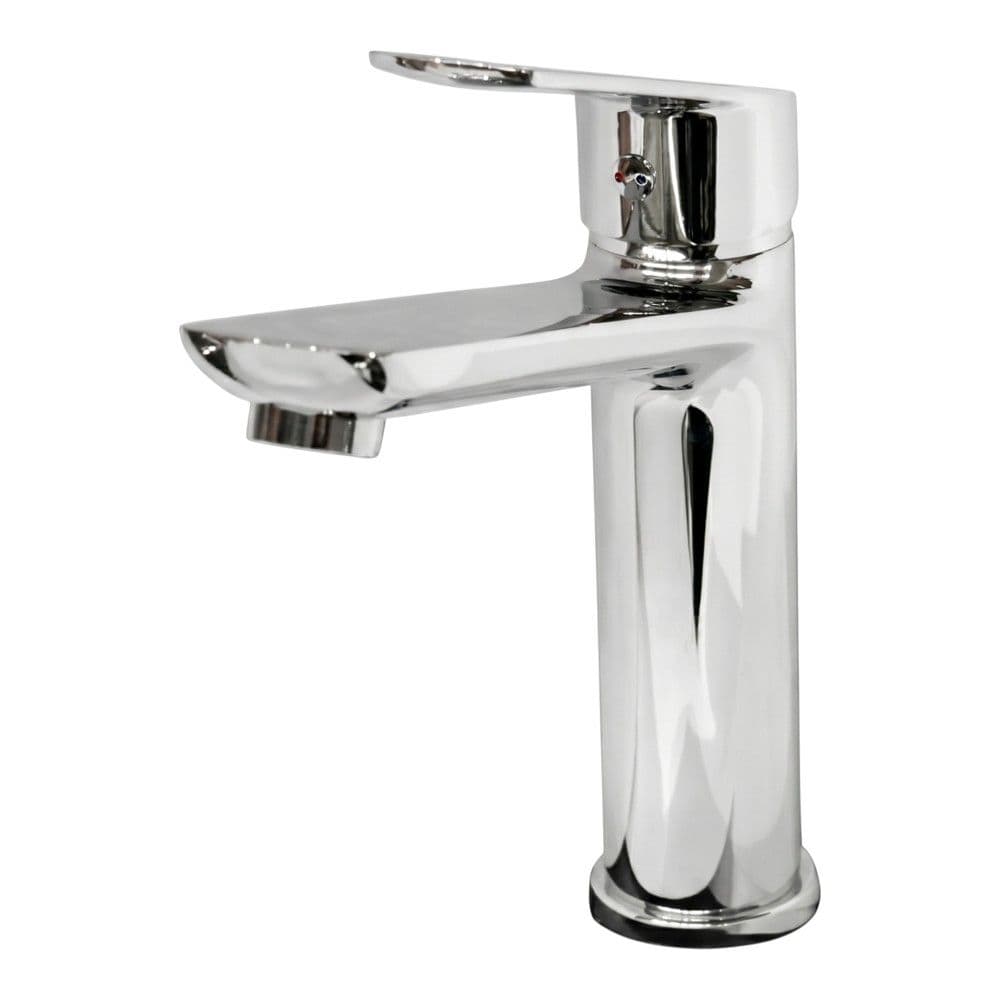 Rubinetë lavamani, material bronzi, ngjyrë argjend i kromuar, piletë me shtypje, tub fleksibël 35 cm