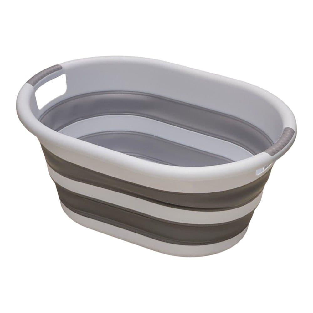 Kosh rrobash i palosshëm, 25 LT, YOYO, plastike, e bardhë/gri, 38.9x54.2xH24.4 cm