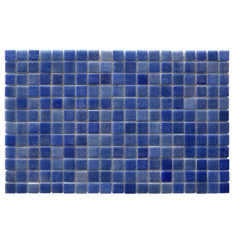 Mozaik per veshje, pllakëza 2.5x2.5 cm, xhami, blu, 32.5x51.5 cm