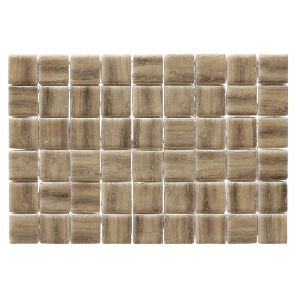 Mozaik per shtrim dhe veshje, Modena Wood Capri Light Matte, pllakëza 5x5 cm, xhami, 31.5x47.7 cm