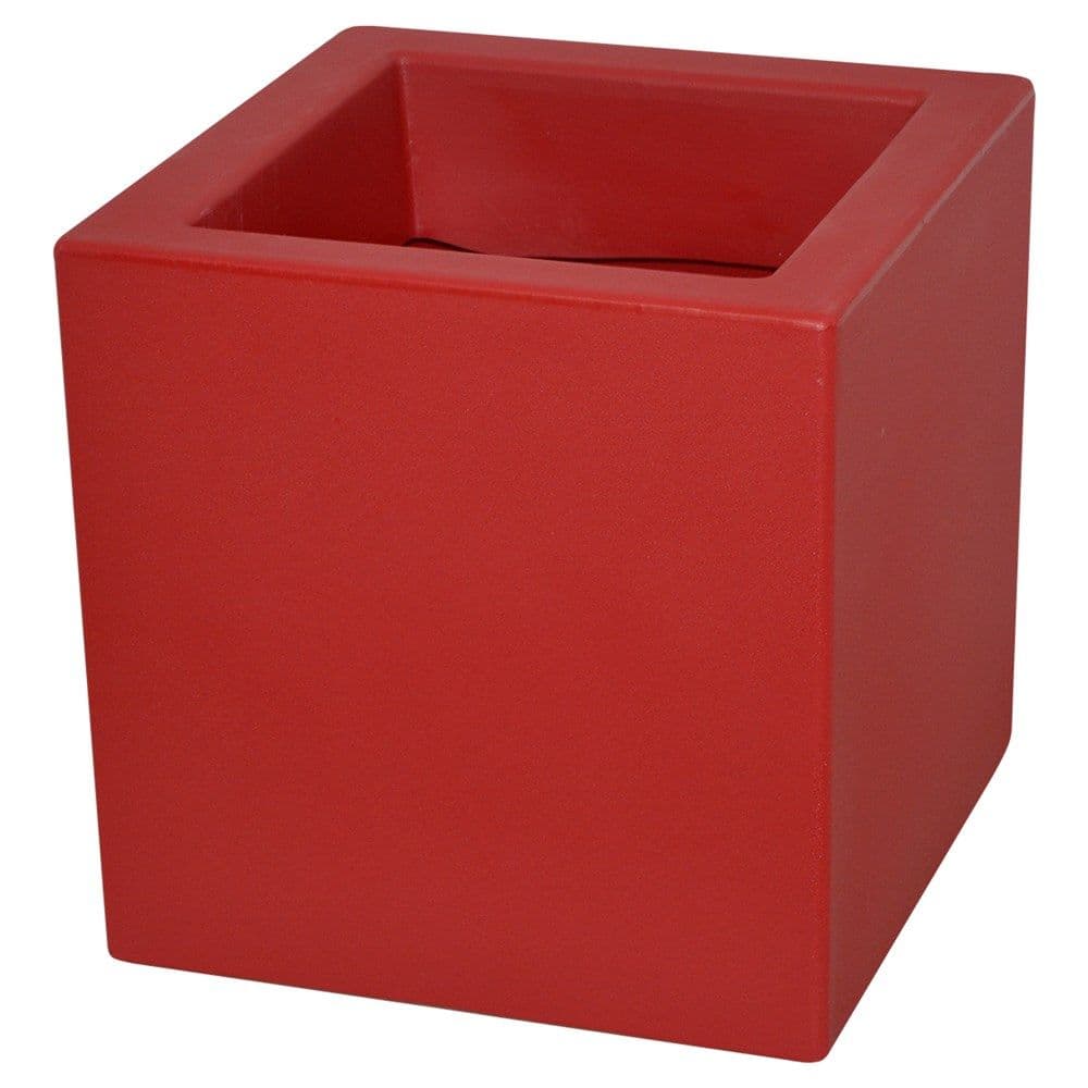 Vazo lulesh katrore, CUBO ESSENTIAL, plastike, kuqe errët, 50x50xH50 cm