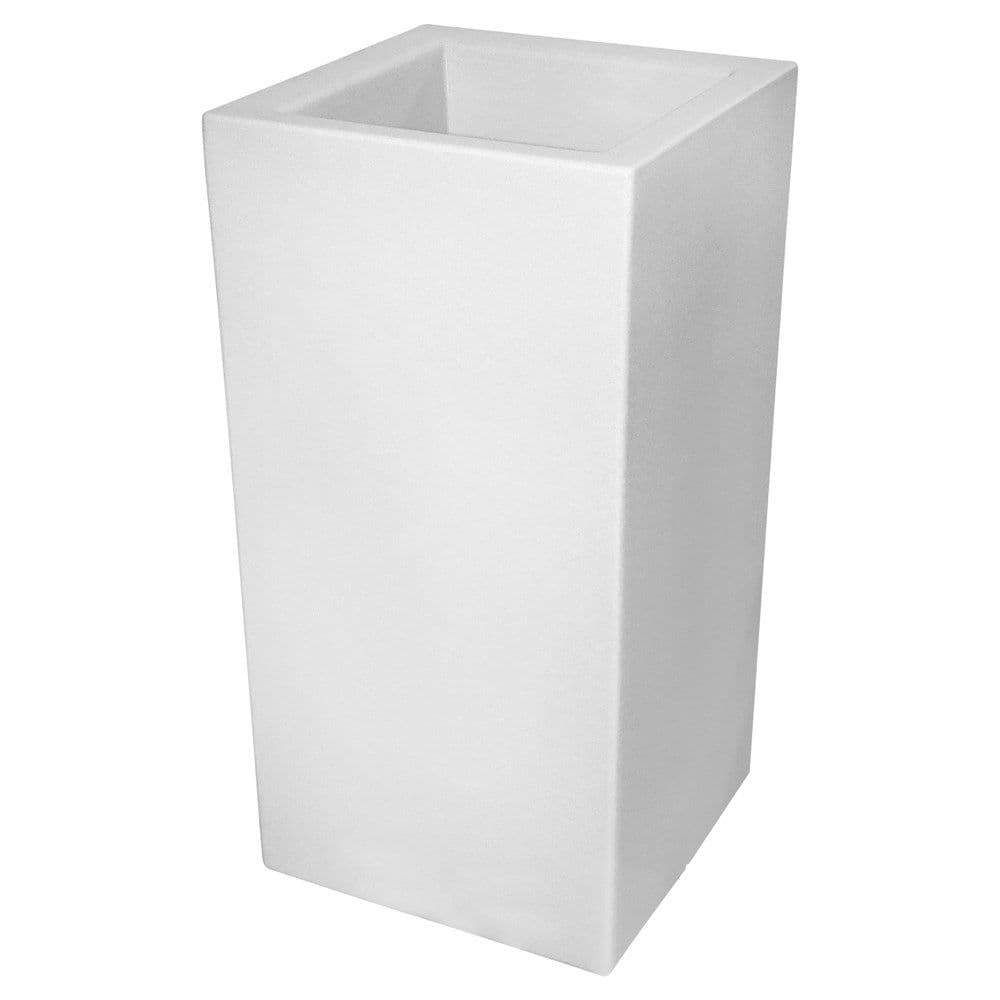 Vazo lulesh katrore, CUBO ESSENTIAL, plastike, e bardhë, 40x40xH20 cm