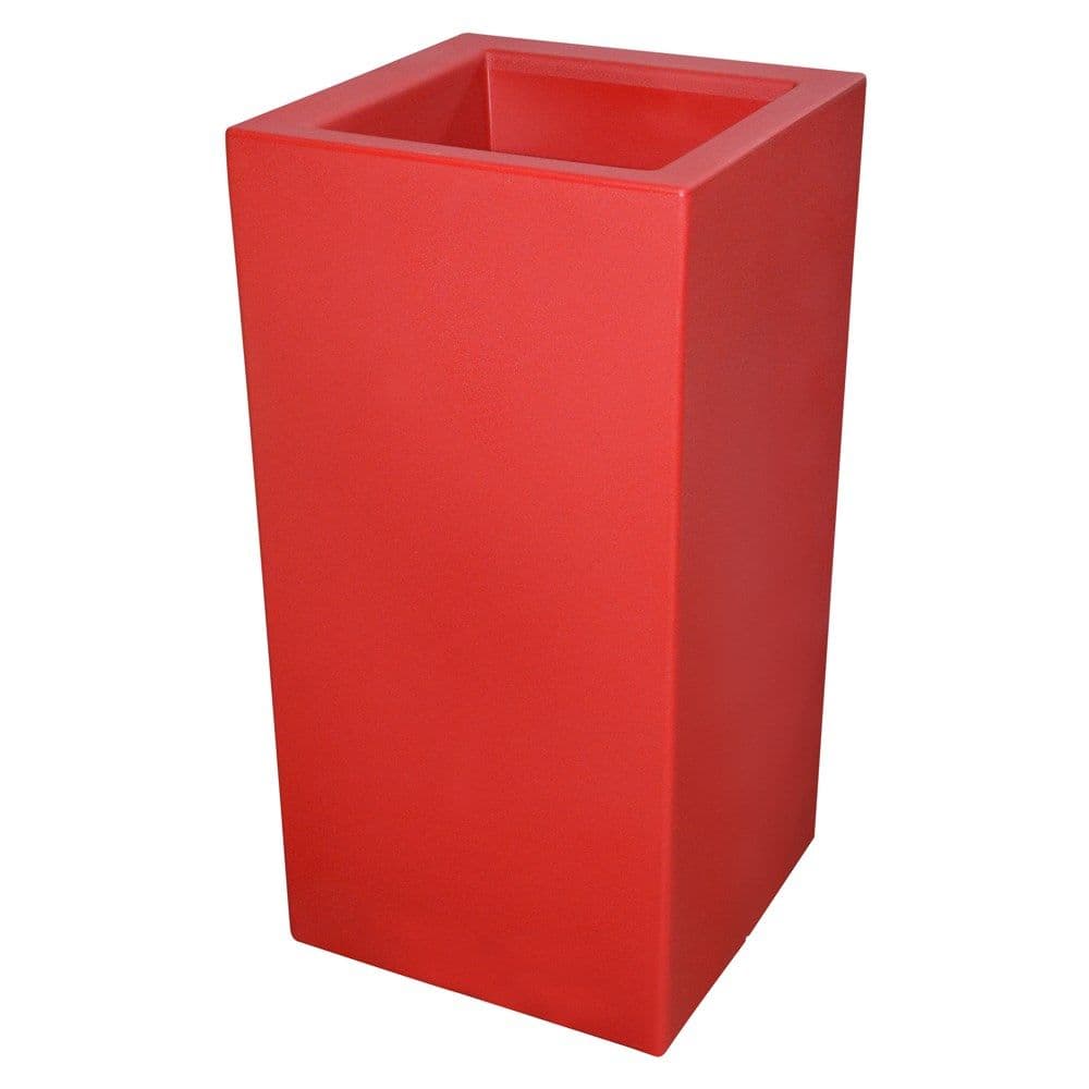 Vazo lulesh katrore, CUBO ESSENTIAL, plastike, kuqe errët, 40x40xH20 cm