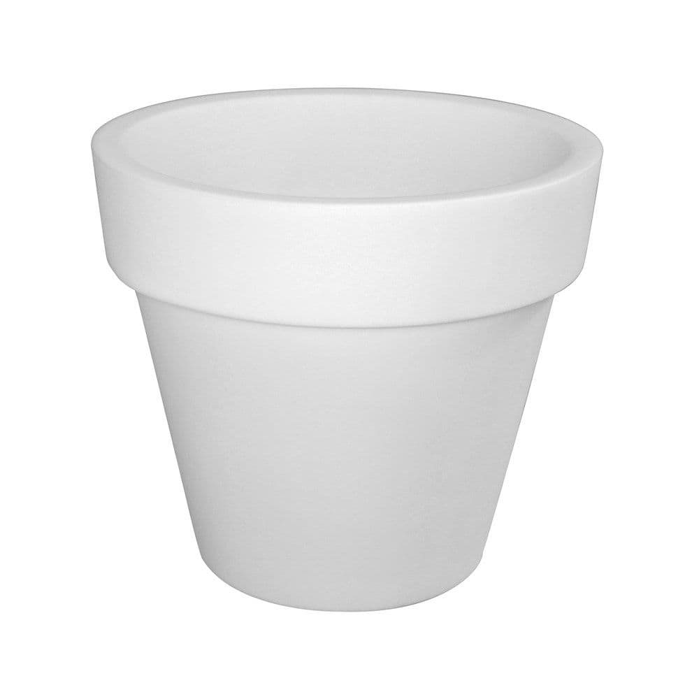 Vazo lulesh me ndriçim rrethore, LUCE OUTDOOR, plastike, neutral, Ø70 xH63 cm