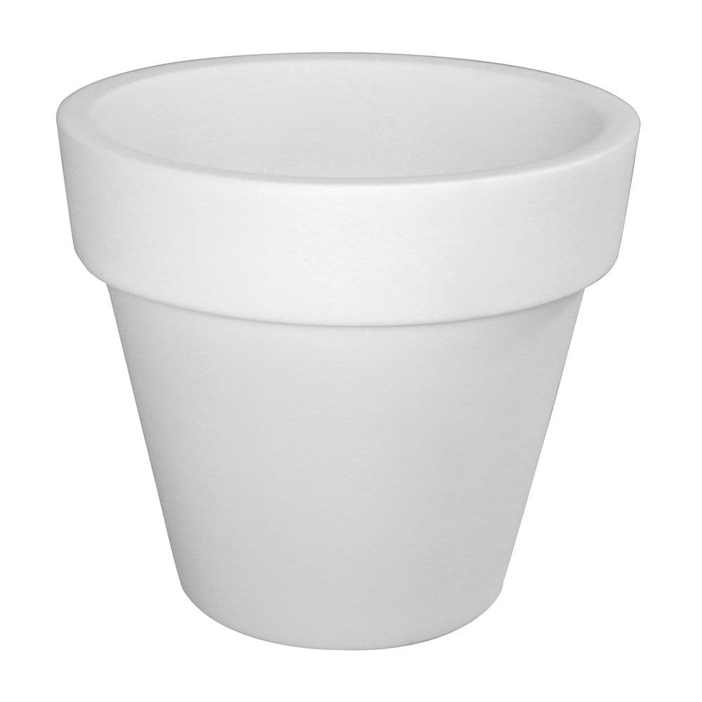 Vazo lulesh me ndriçim rrethore, LUCE OUTDOOR, plastike, neutral, Ø80 xH72 cm
