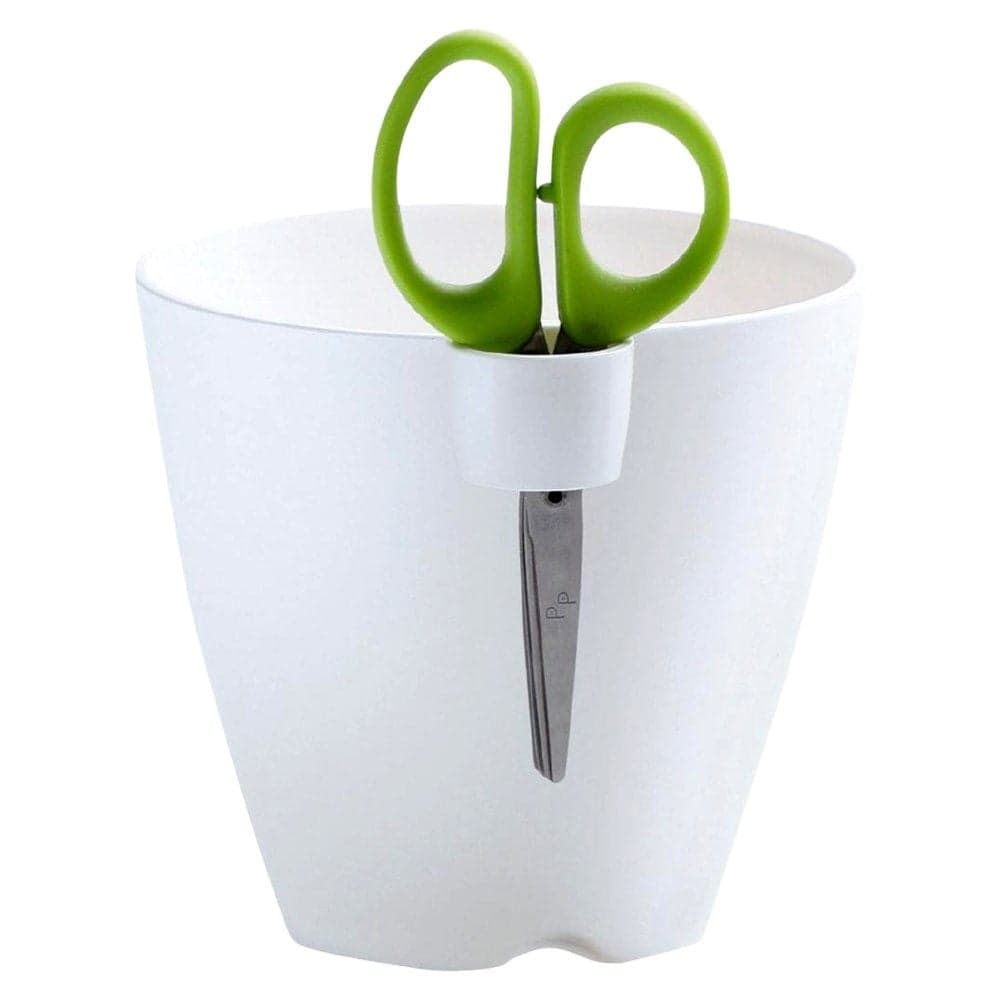 Vazo lulesh rrethore, LIMES UNO, plastike, e bardhë, Ø15 xH16 cm, 1.9 lt